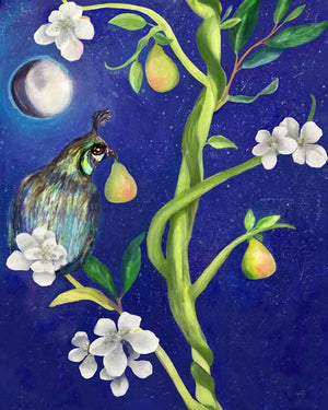 A starry, moonlit Partridge in a Pear Tree