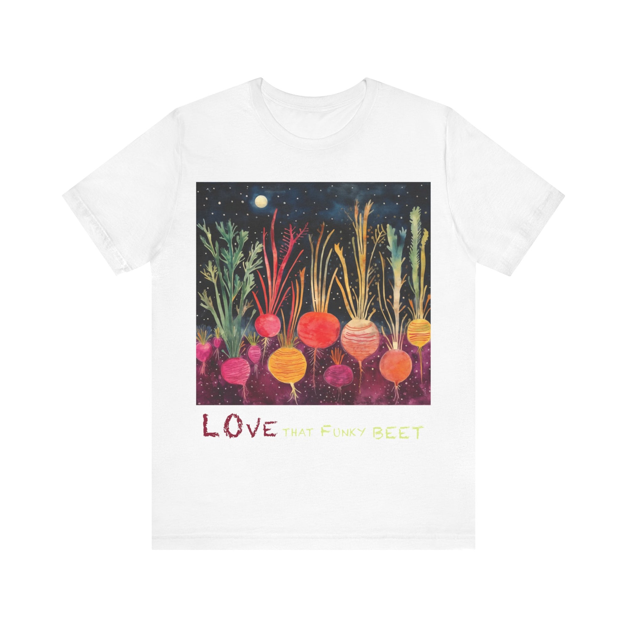 Love That Funky Beet - Personalization Option - Unisex Jersey Short Sleeve Tee, beet, root, gardener, gardening, root veggie, vegetable lover, culinary, chef, kitchen, cook