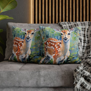 Spun Polyester Square Pillowcase - Spotted Fawn