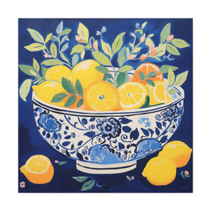 Bowlful of Juicy Lemons  - Available in 4 Sizes - Matte Canvas