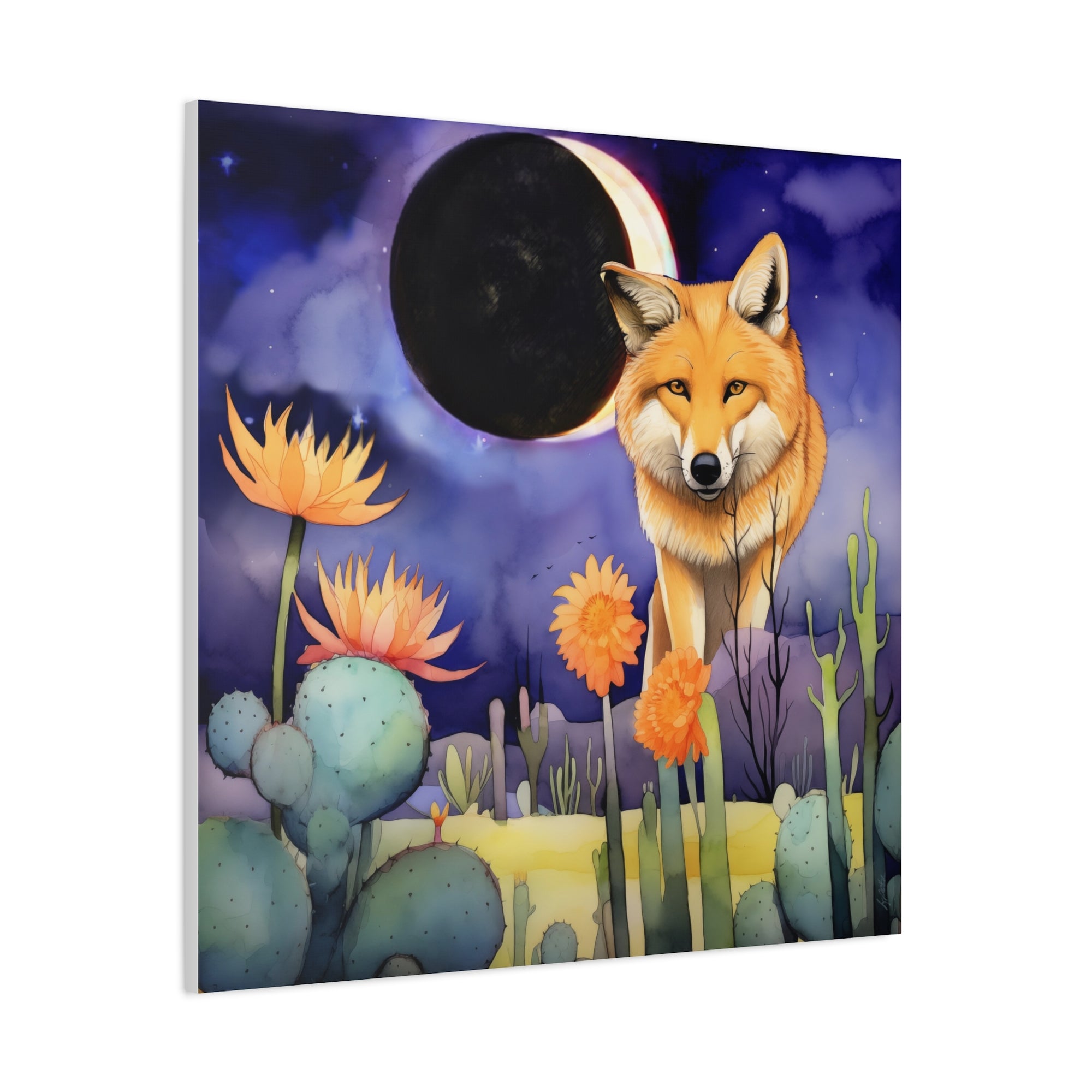 Wolf Moon Eclipse  - Available in 5 Sizes - Matte Canvas