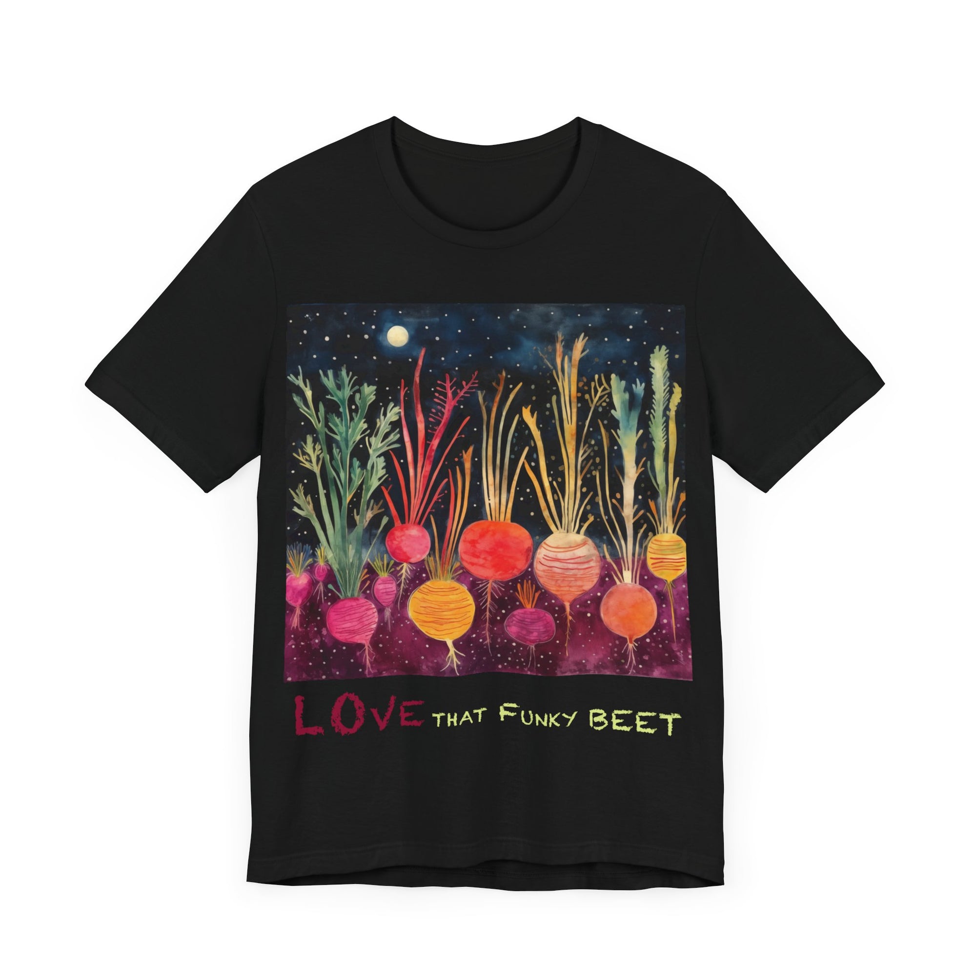 Love That Funky Beet - Personalization Option - Unisex Jersey Short Sleeve Tee, beet, root, gardener, gardening, root veggie, vegetable lover, culinary, chef, kitchen, cook