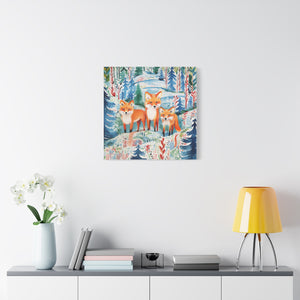 Mystical Fox Trio Enchanted Gaze - Available in 4 Sizes - Matte Canvas