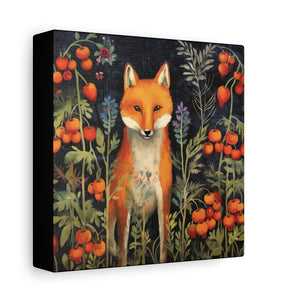 Fox in Crabapples - Available in 4 Sizes - Matte Canvas