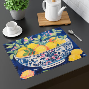 Placemat, 1pc -happiness is a bowl full of lemons