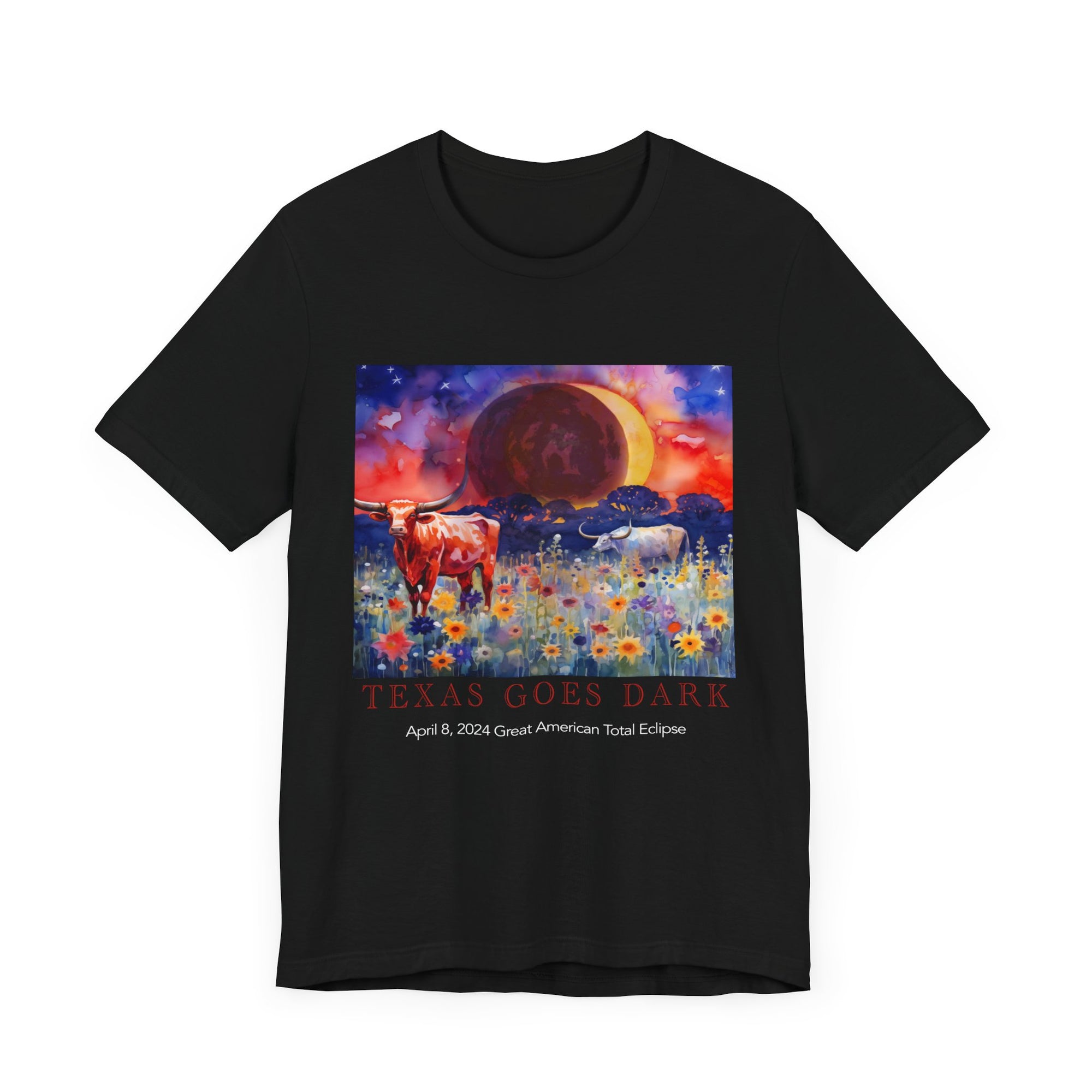 Texas Goes Dark - 2024 Total Eclipse - Unisex Jersey Short Sleeve Tee