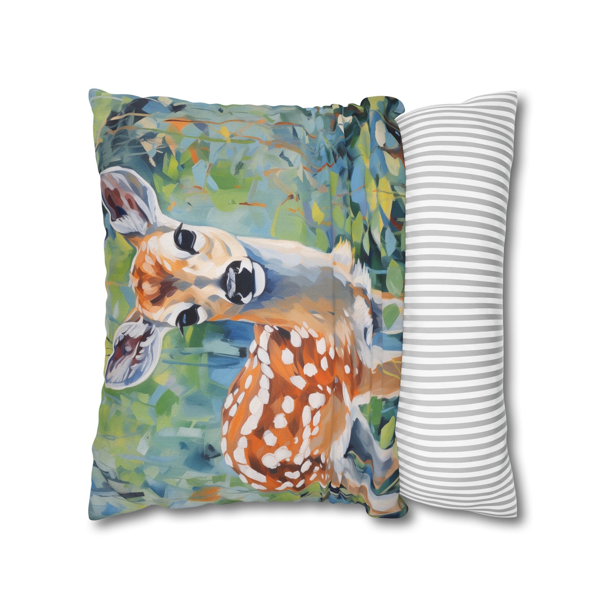 Spun Polyester Square Pillowcase - Spotted Fawn