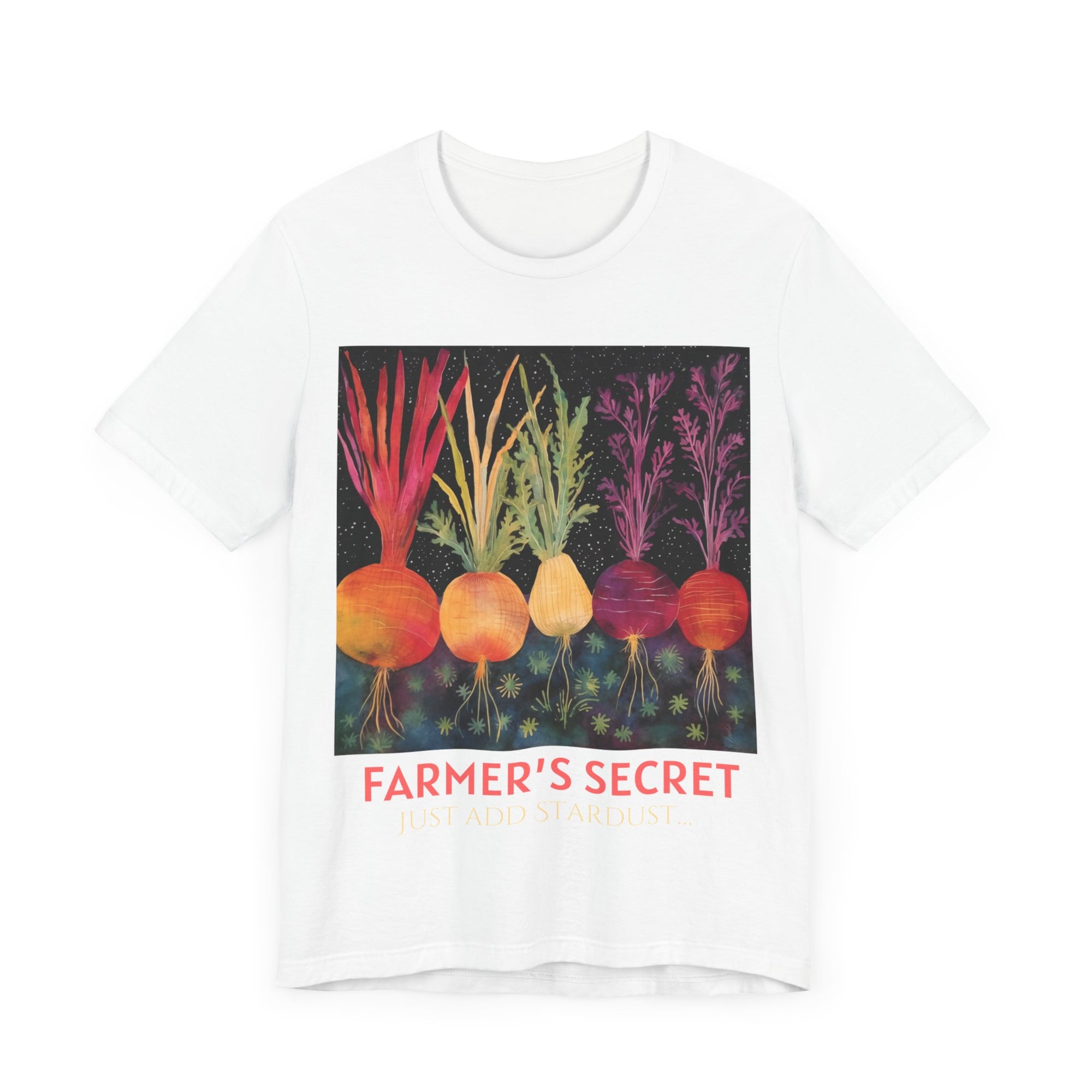 Farmer‘s Secret - Personalization Option - Unisex Jersey Short Sleeve Tee, root, gardener, gardening, vegetarian, vegan, gift, chef, cook, kitchen