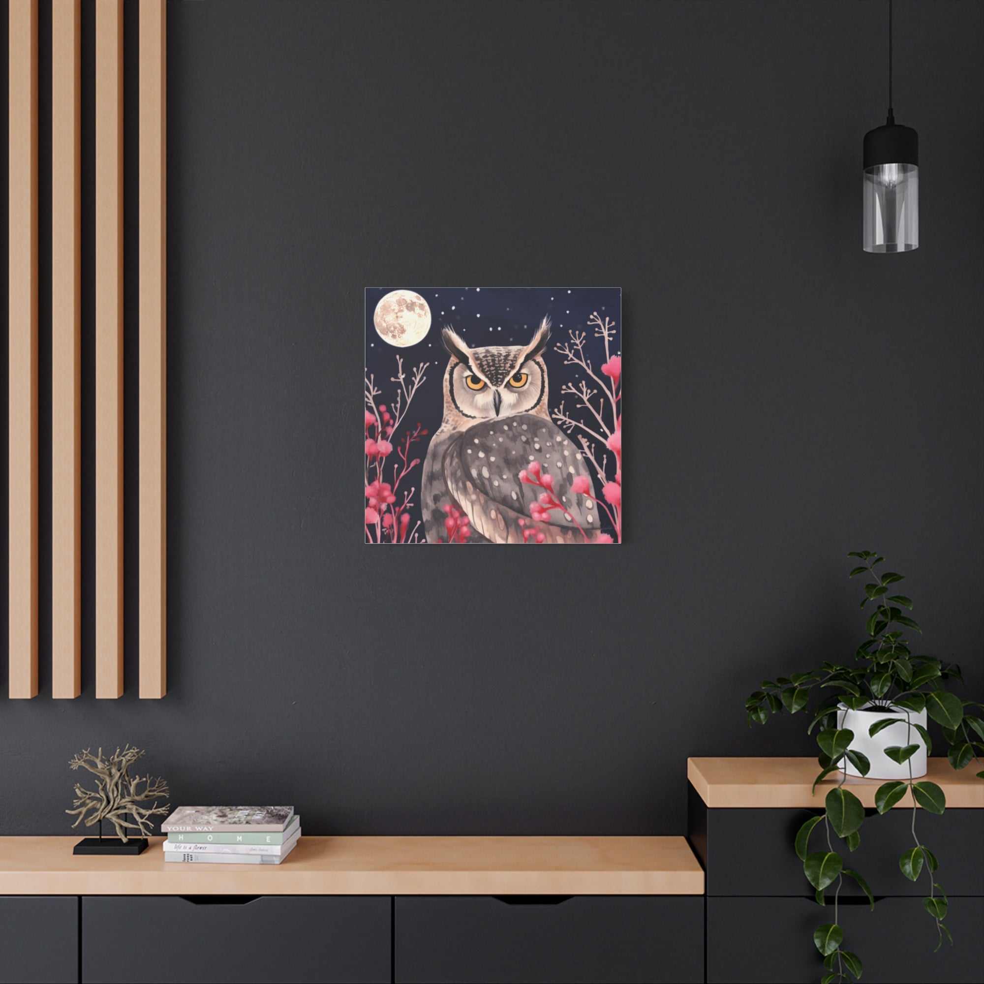 Pink Grass Owl  - Available in 4 Sizes - Matte Canvas