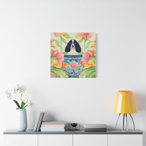 Sophie’s Retreat - Blue Spaniel in Chinoiserie - Available in 4 Sizes - Matte Canvas