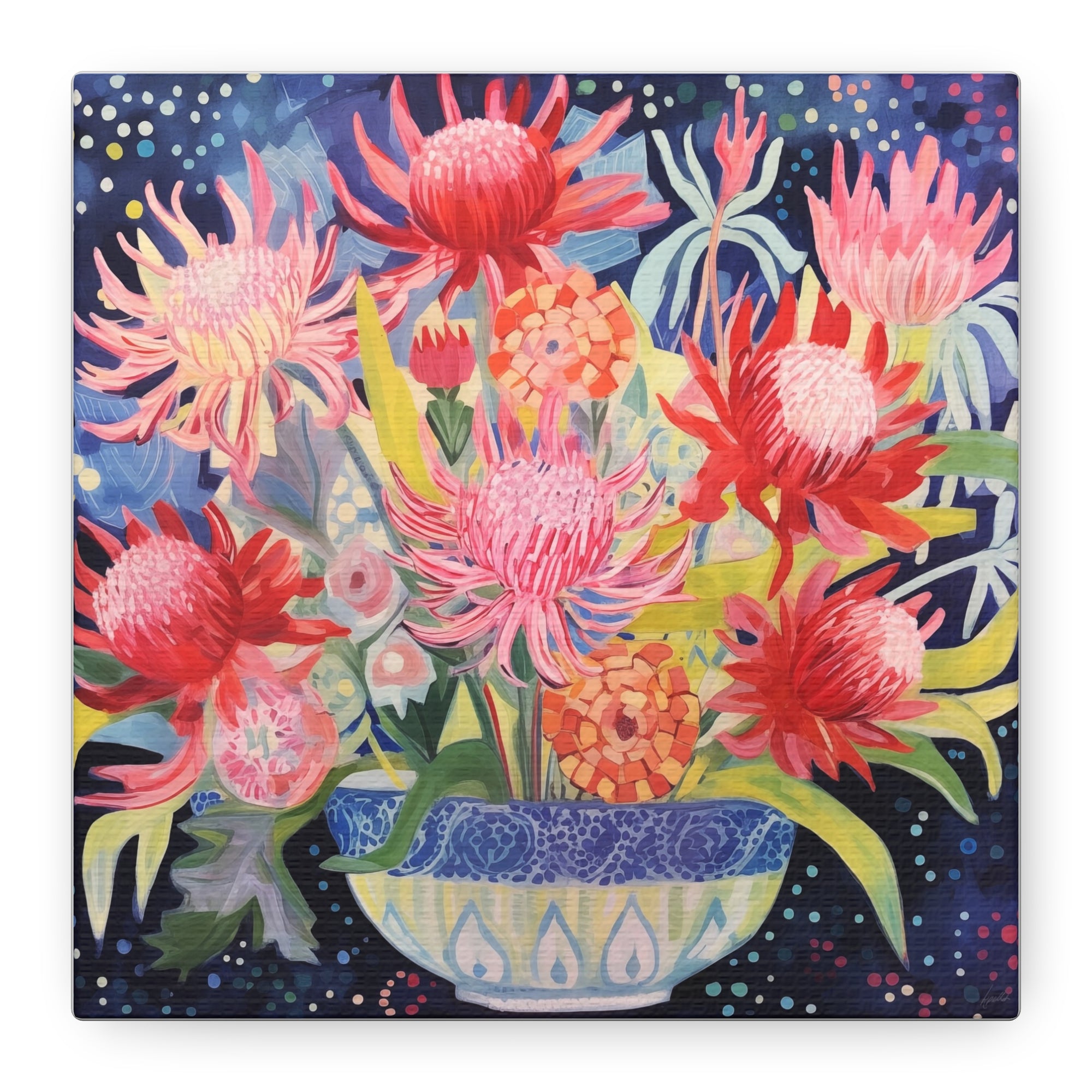 Protea Fireworks - Available in 4 Sizes - Matte Canvas