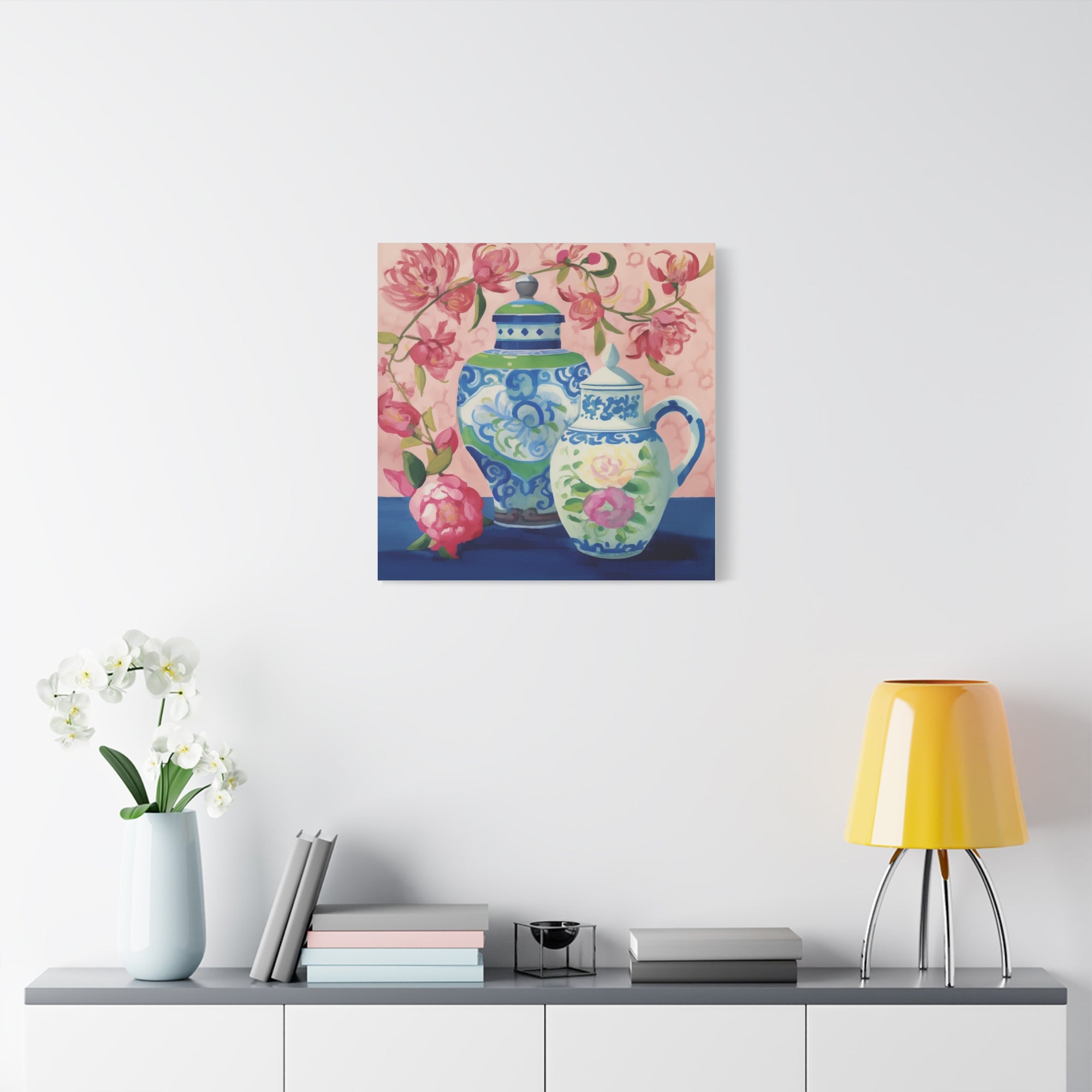 Pink Peony Tea Party - Available in 4 sizes - Matte Canvas