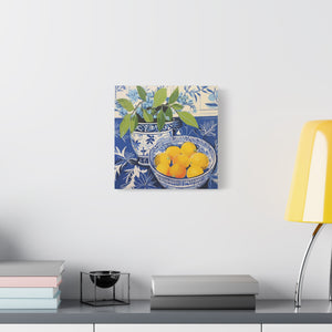 Lemon and Chinoiserie Harmony  - Available in 4 Sizes - Matte Canvas