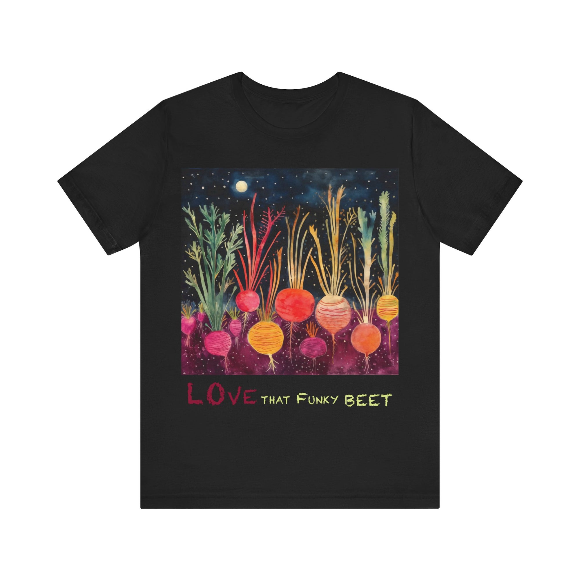 Love That Funky Beet - Personalization Option - Unisex Jersey Short Sleeve Tee, beet, root, gardener, gardening, root veggie, vegetable lover, culinary, chef, kitchen, cook