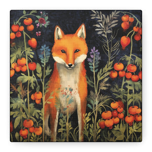 Fox in Crabapples - Available in 4 Sizes - Matte Canvas