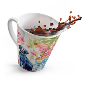 Latte Mug - Chew-noiserie Blue Dog with Chinoiserie 2