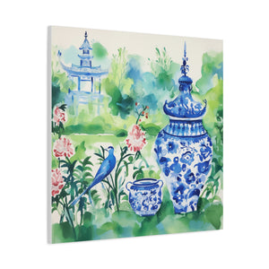 Temple Bird Chinoiserie - Available in 4 sizes  - Matte Canvas