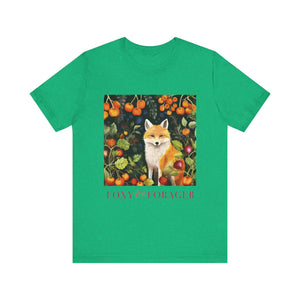 Foxy the Forager - Personalization option  Food Forest Fox - Unisex Jersey Short Sleeve Tee