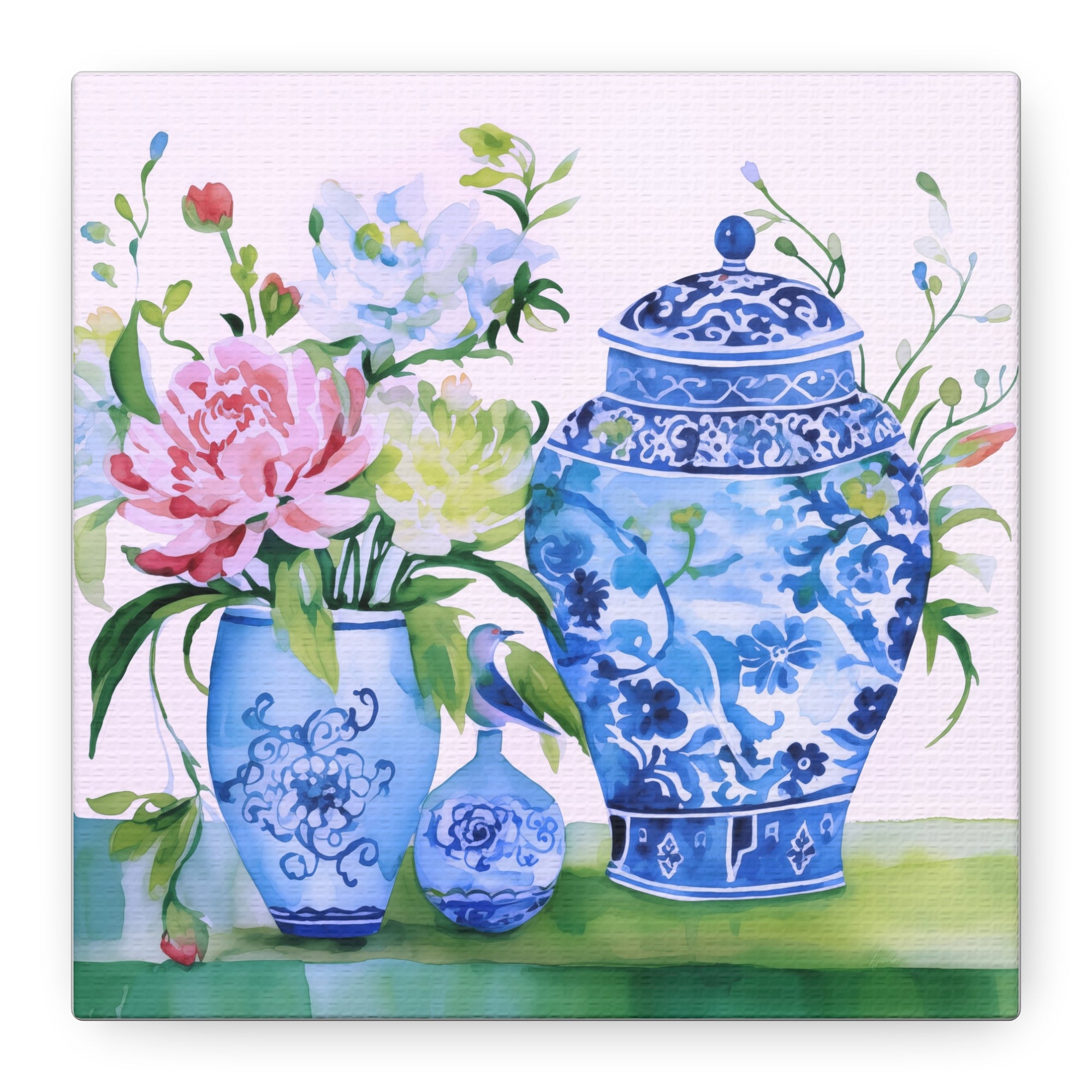 Ginger Jars and Peonies -  Available in 4 sizes  - Matte Canvas