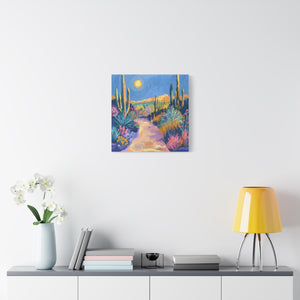 Pastel Desert Rising Moon - Available in 5 Sizes - Matte Canvas