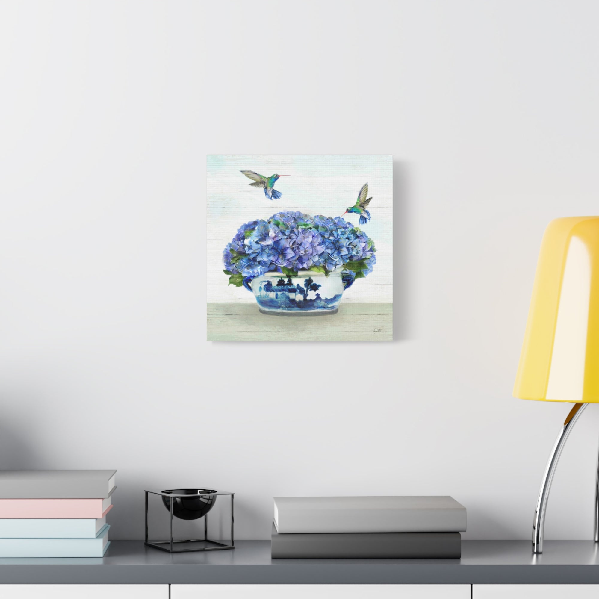 Hummingbirds in Hydrangea - Available in 4 Sizes - Matte Canvas