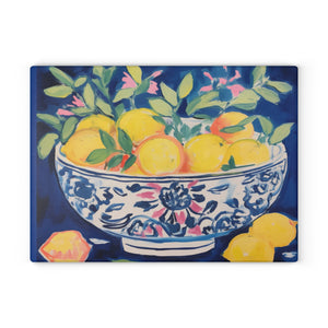 Cutting Board - happiness is a bowlful of lemons, - Personalization Optional