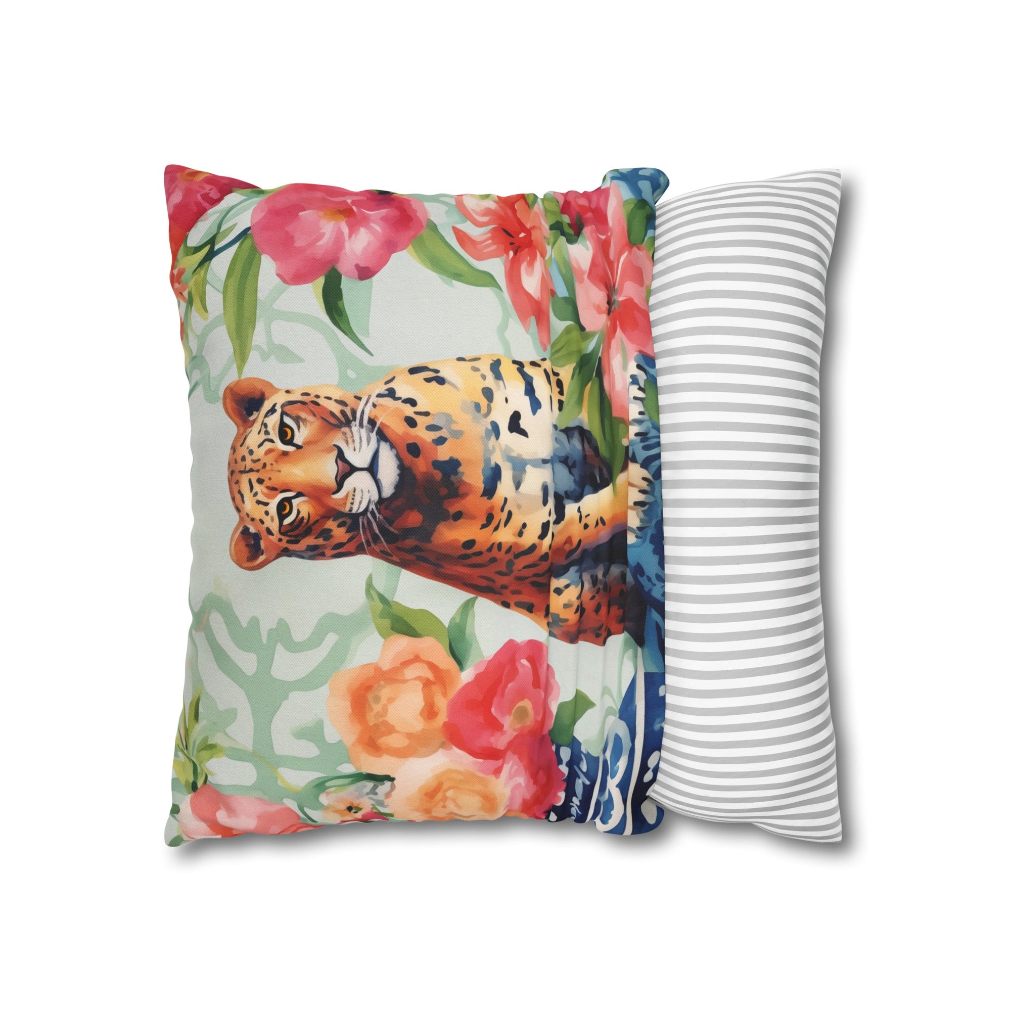 Spun Polyester Square Pillowcase - Tigress Garden