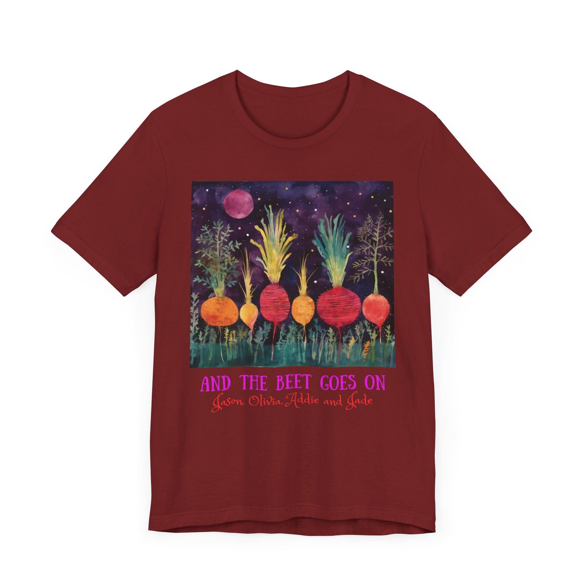 The Beet Goes On - Personalization Option  - Unisex Jersey Short Sleeve Tee