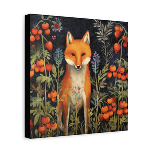 Fox in Crabapples - Available in 4 Sizes - Matte Canvas