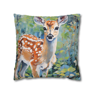 Spun Polyester Square Pillowcase - Spotted Fawn