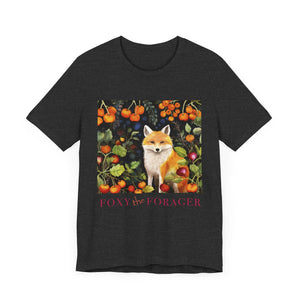 Foxy the Forager - Personalization option  Food Forest Fox - Unisex Jersey Short Sleeve Tee