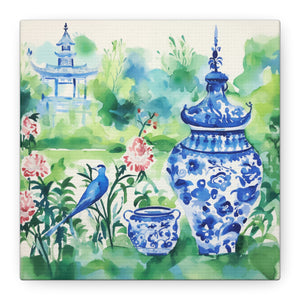 Temple Bird Chinoiserie - Available in 4 sizes  - Matte Canvas