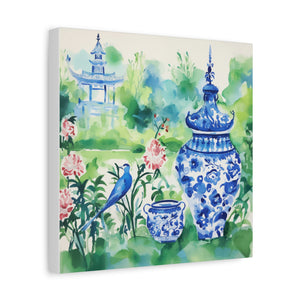 Temple Bird Chinoiserie - Available in 4 sizes  - Matte Canvas