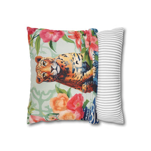 Spun Polyester Square Pillowcase - Tigress Garden