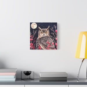 Pink Grass Owl  - Available in 4 Sizes - Matte Canvas