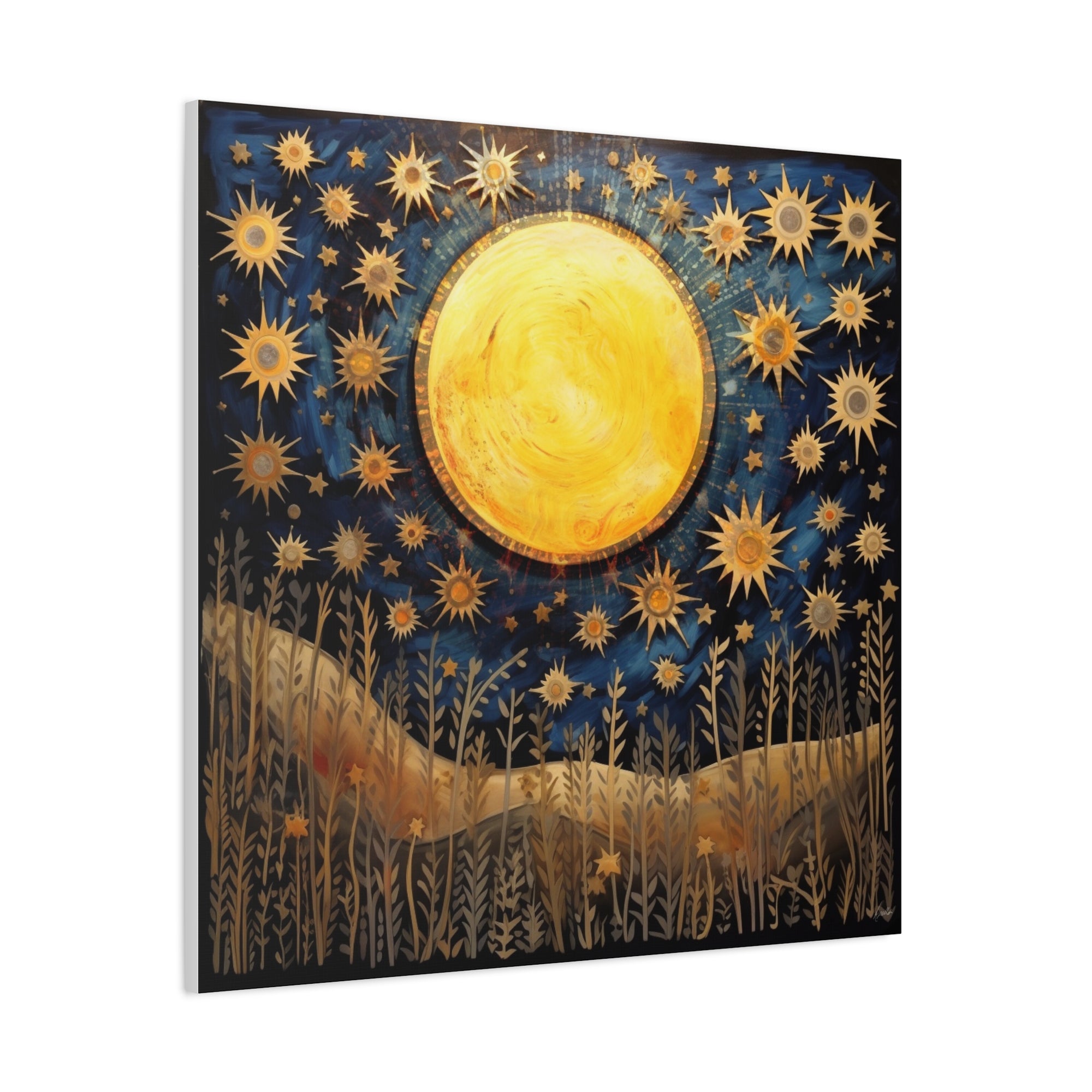 Sunflowers in the Moonlight  - Available in 5 Sizes - Matte Canvas