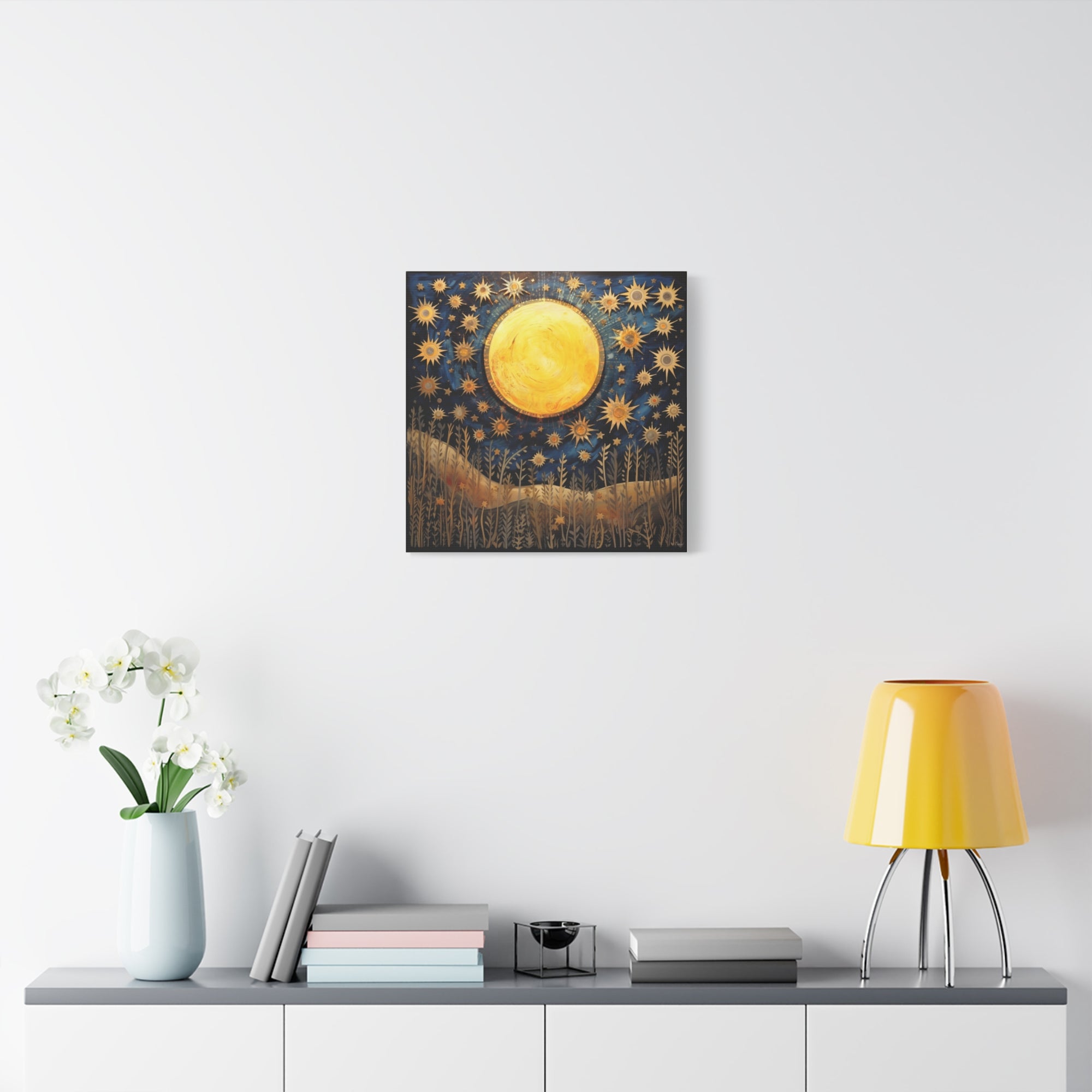 Sunflowers in the Moonlight  - Available in 5 Sizes - Matte Canvas