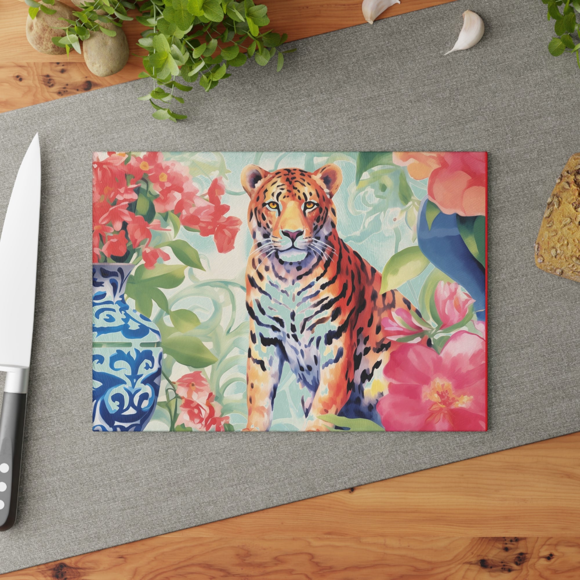 Cutting Board -Tiger’s Garden - Personalization Optional