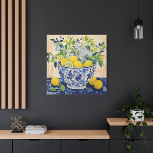 Lemon Bliss in Chinoiserie Bowl  - Available in 4 Sizes - Matte Canvas