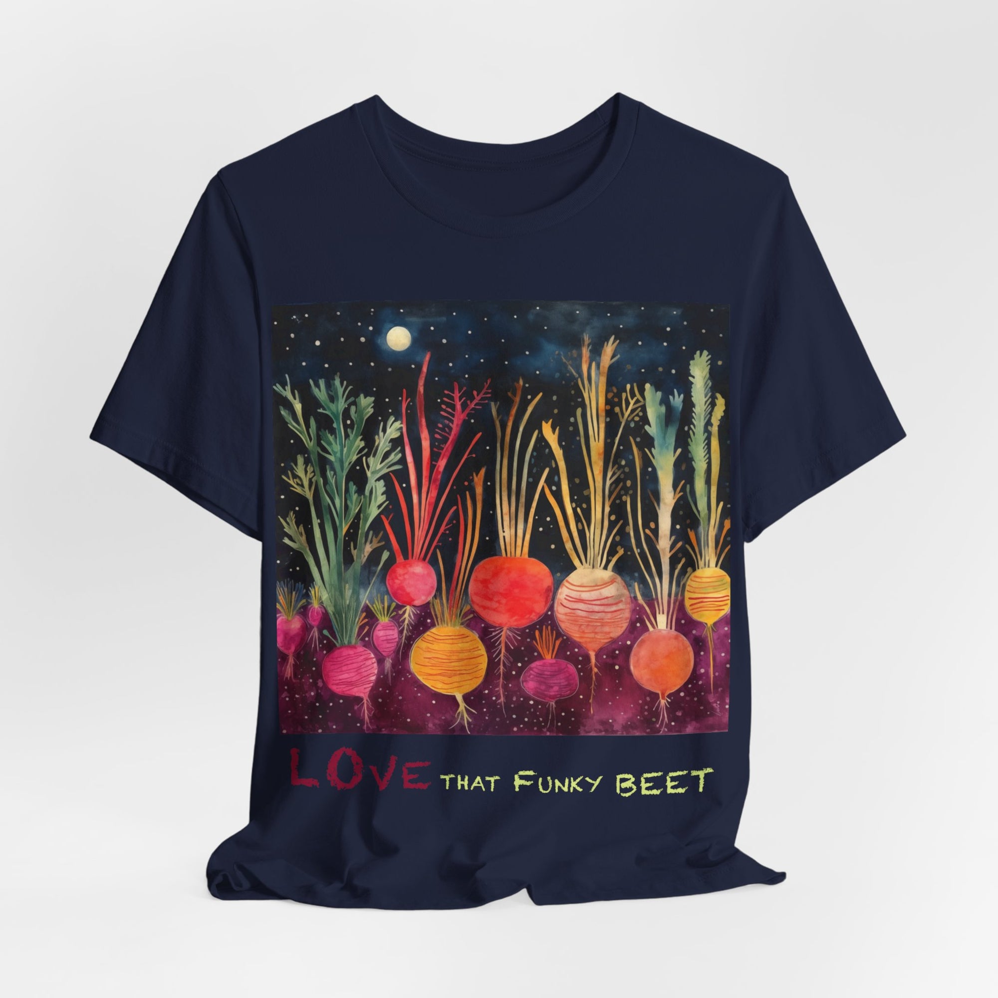 Love That Funky Beet - Personalization Option - Unisex Jersey Short Sleeve Tee, beet, root, gardener, gardening, root veggie, vegetable lover, culinary, chef, kitchen, cook