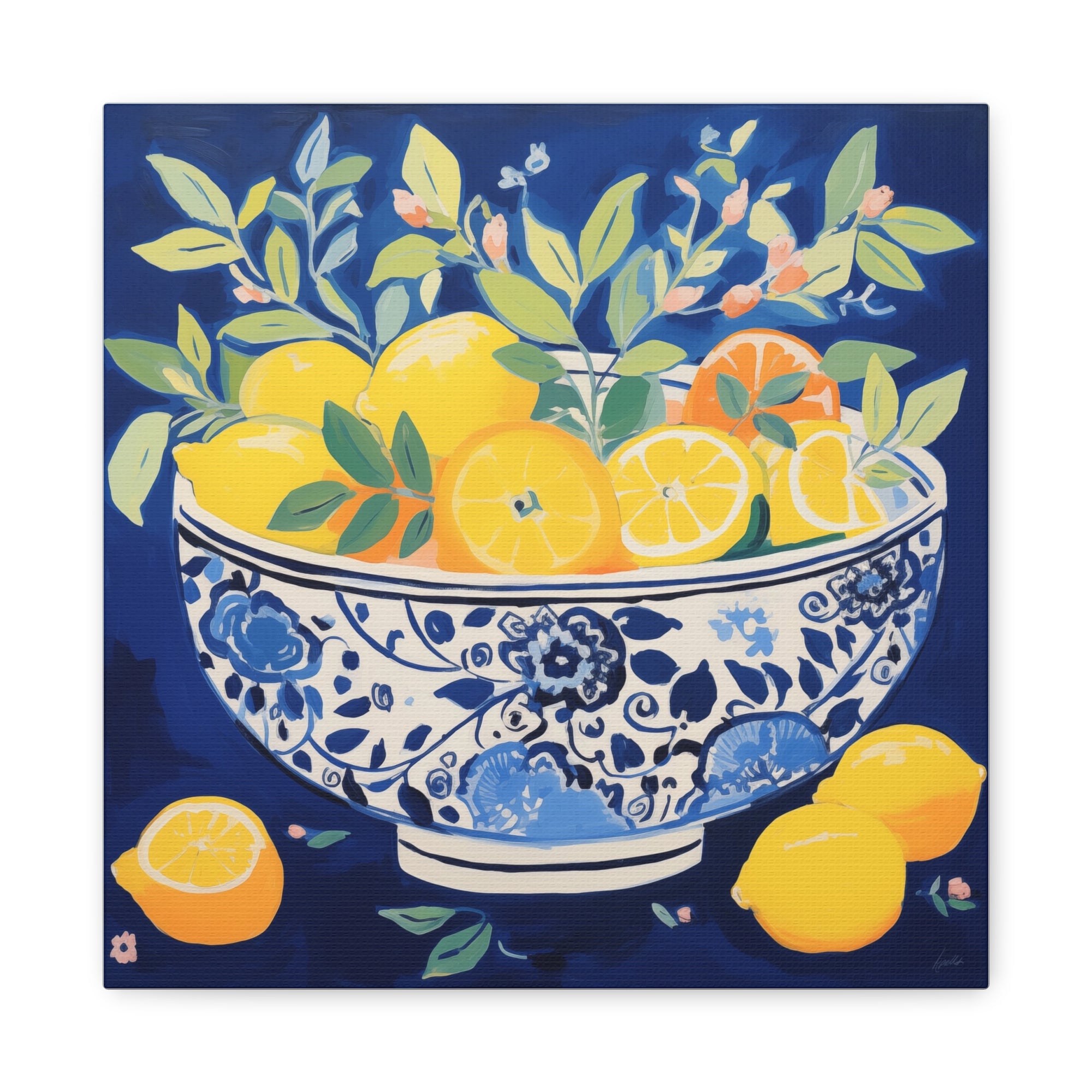 Bowlful of Juicy Lemons  - Available in 4 Sizes - Matte Canvas