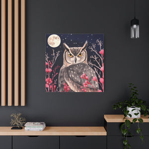 Pink Grass Owl  - Available in 4 Sizes - Matte Canvas