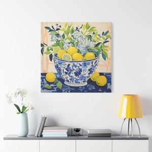 Lemon Bliss in Chinoiserie Bowl  - Available in 4 Sizes - Matte Canvas