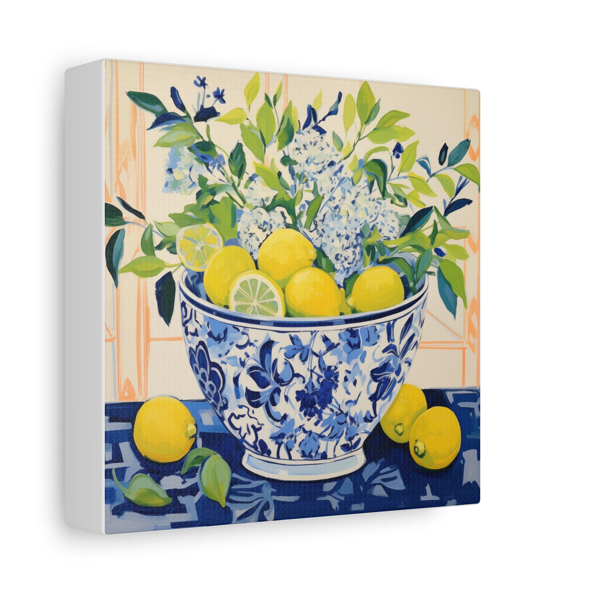 Lemon Bliss in Chinoiserie Bowl  - Available in 4 Sizes - Matte Canvas