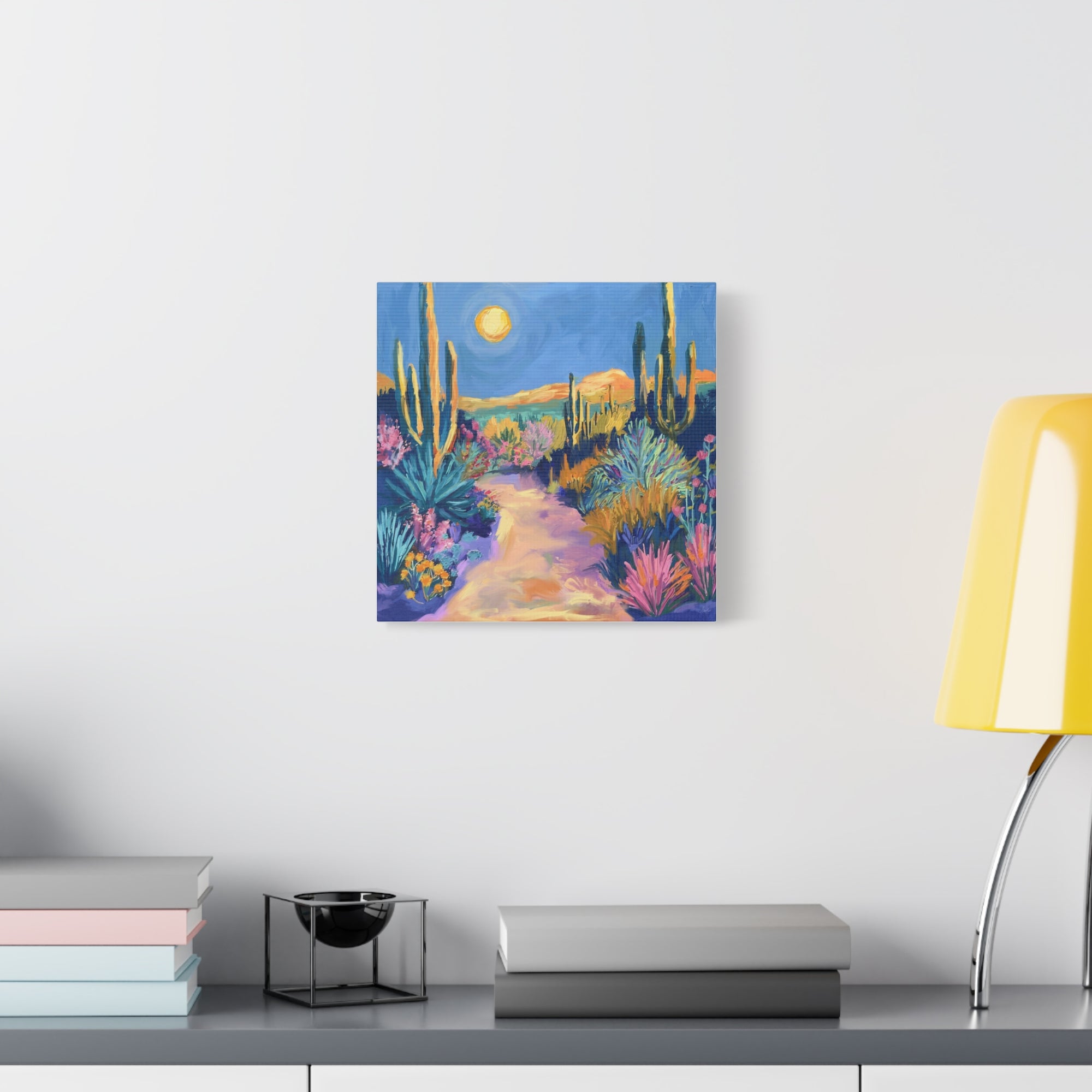 Pastel Desert Rising Moon - Available in 5 Sizes - Matte Canvas