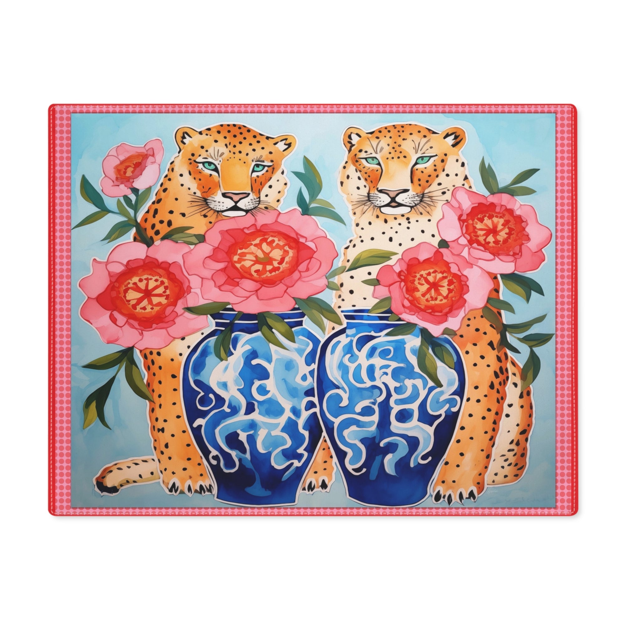 Placemat, 1pc -Serengeti Cheetahs & Chinoiserie