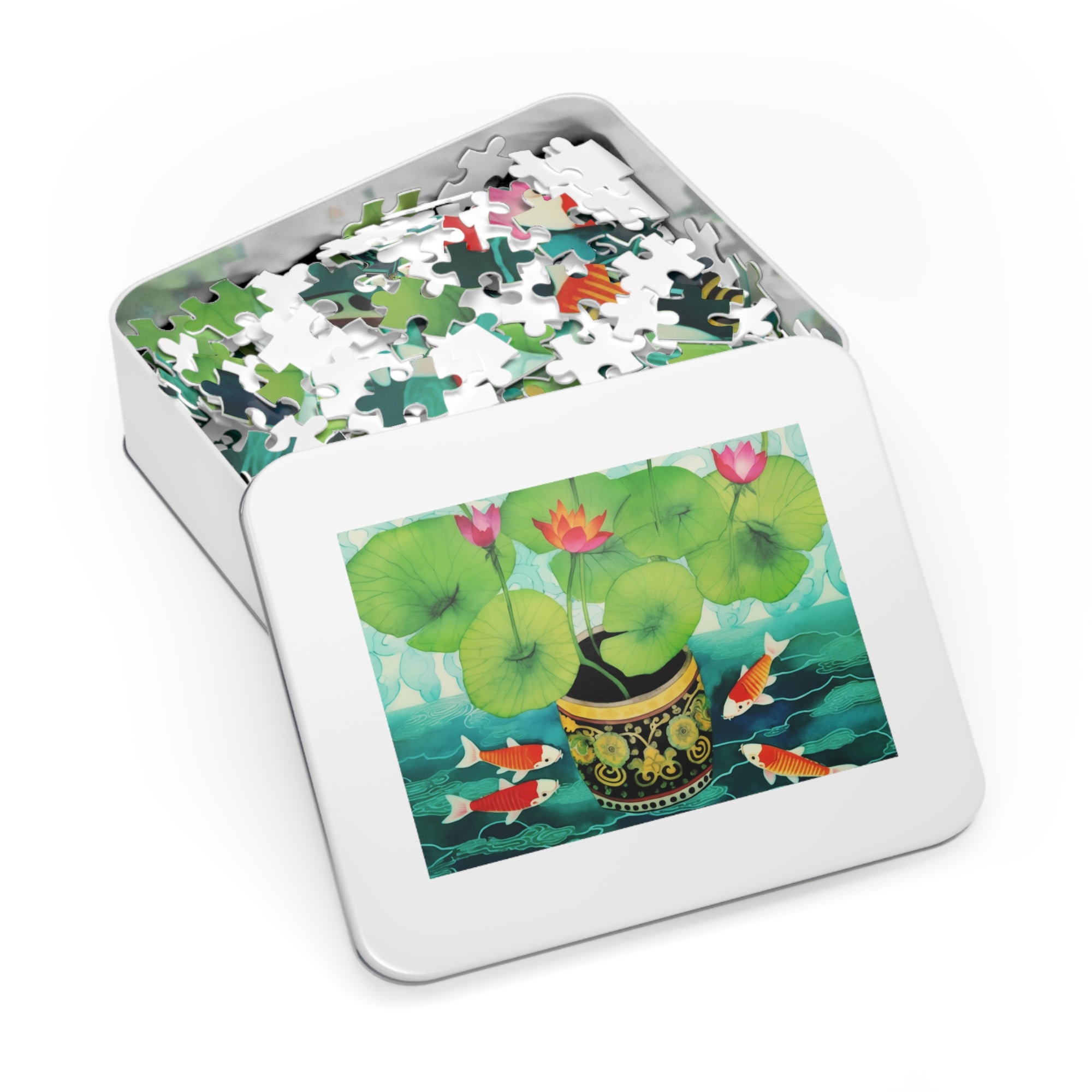 Jigsaw Puzzle | Koi Fish With Lotus Pot  (30,  252, 500 & 1000-Piece)