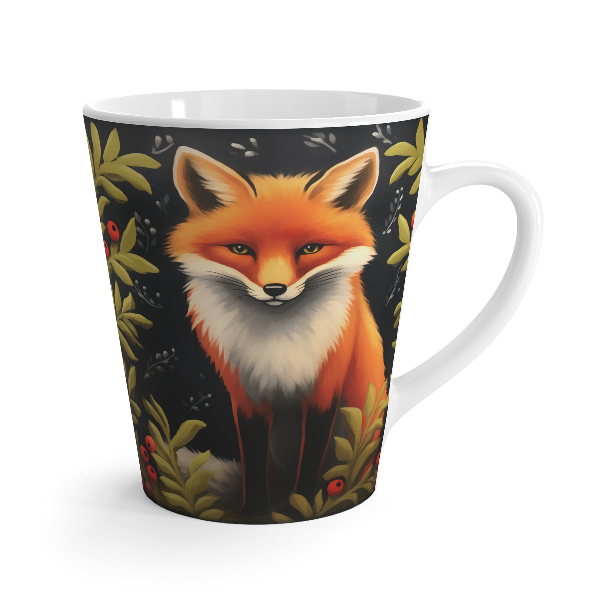 Latte Mug - Fox Berry Winter Night