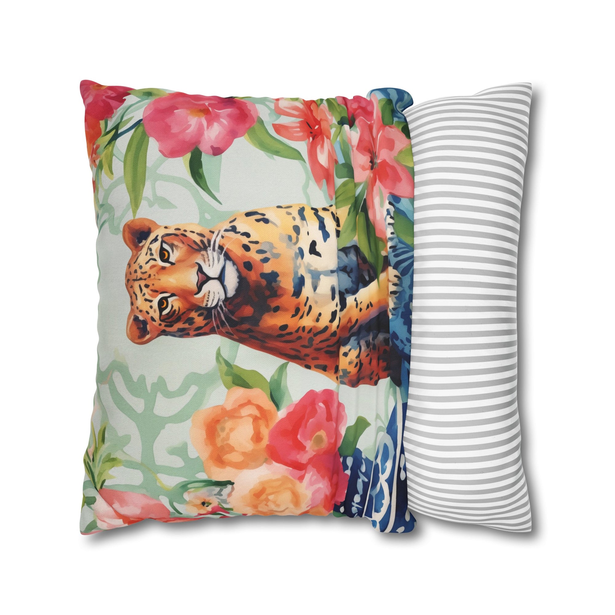 Spun Polyester Square Pillowcase - Tigress Garden