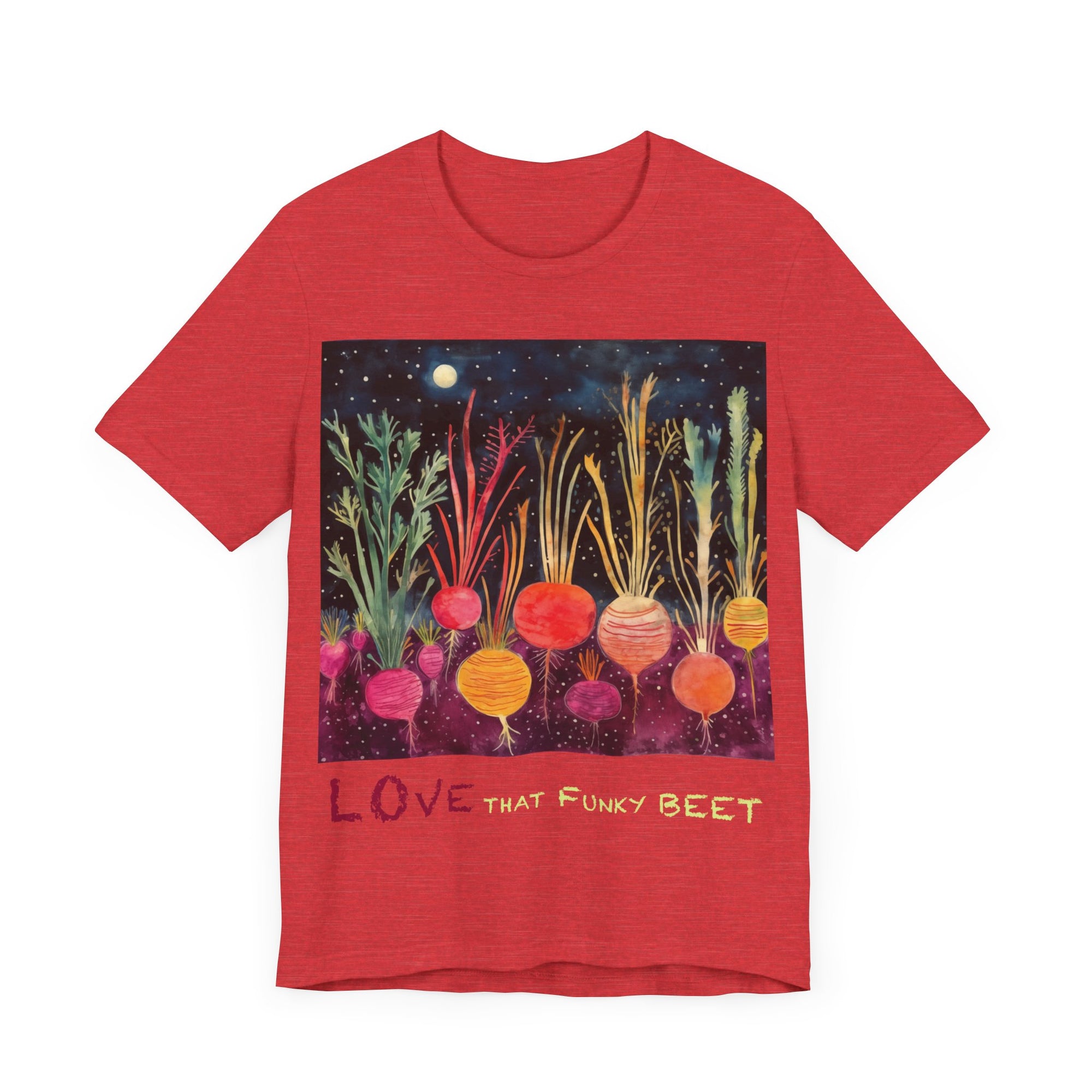 Love That Funky Beet - Personalization Option - Unisex Jersey Short Sleeve Tee, beet, root, gardener, gardening, root veggie, vegetable lover, culinary, chef, kitchen, cook